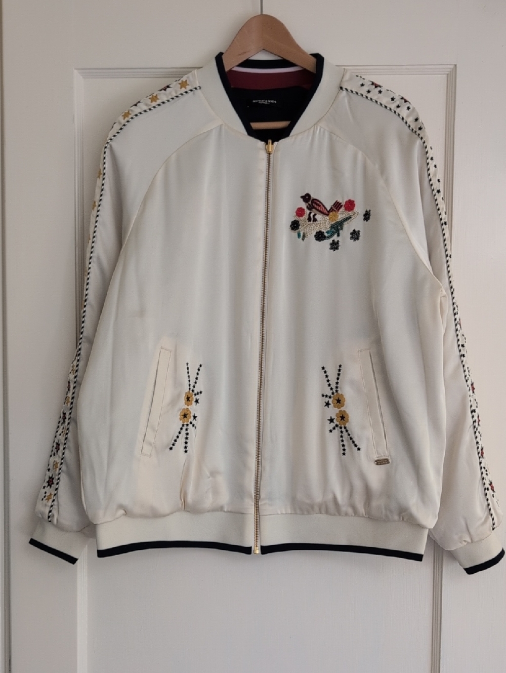 Scotch & Soda Reversible Embroidered Bomber Jacket